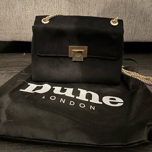 Dune London Black Crossbody Bag with Gold Chain